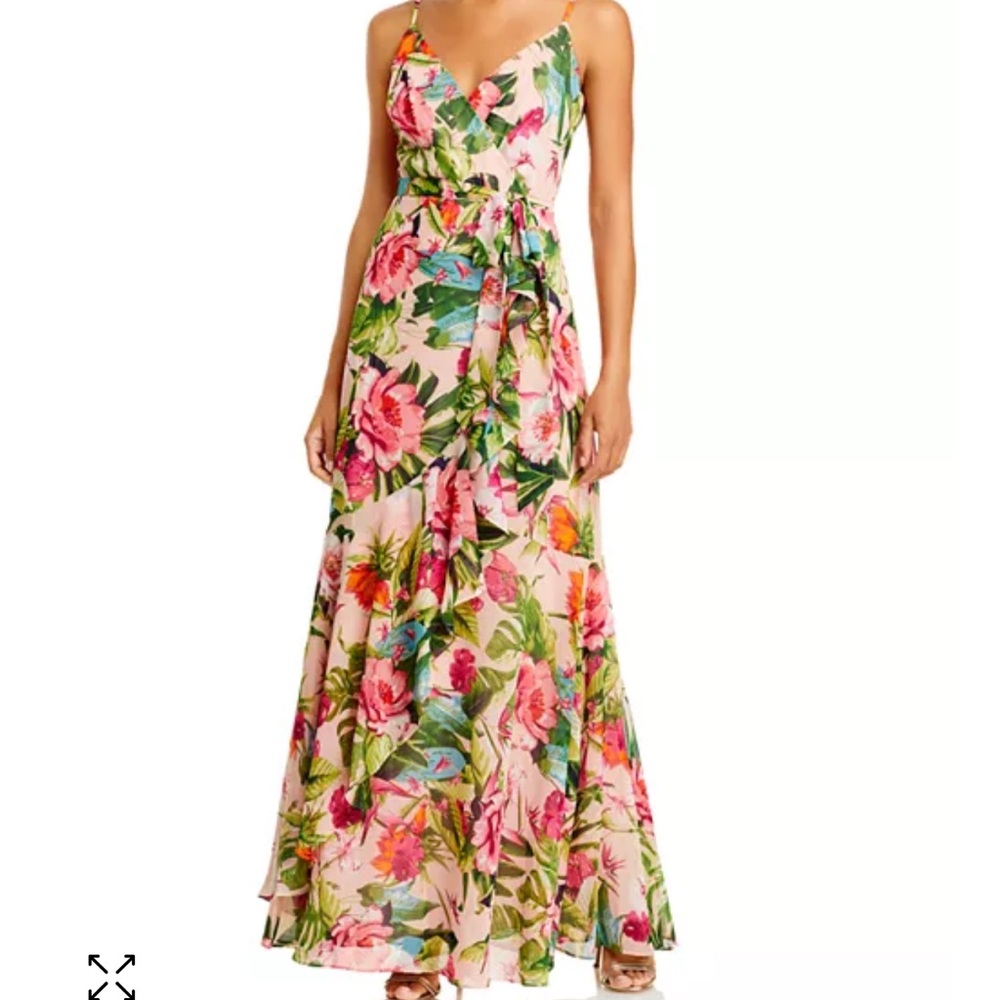 Eliza J Sleeveless Pleated Chiffon Maxi Dress